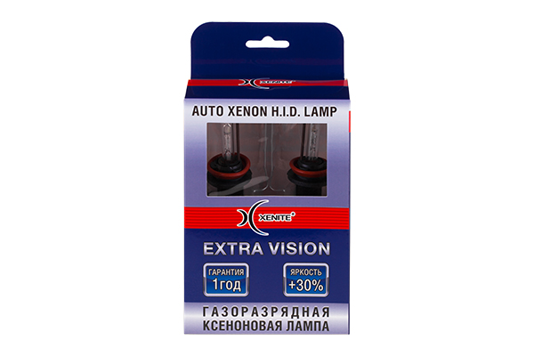 Лампа ксеноновая H11 pgj19-2 6000k +30% блистер (2шт.) - XENITE 1004097