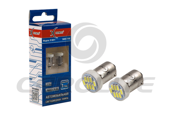 Лампа светодиодная 12V T4W BA9s 55Lm бокс (2шт.) - XENITE 1009545