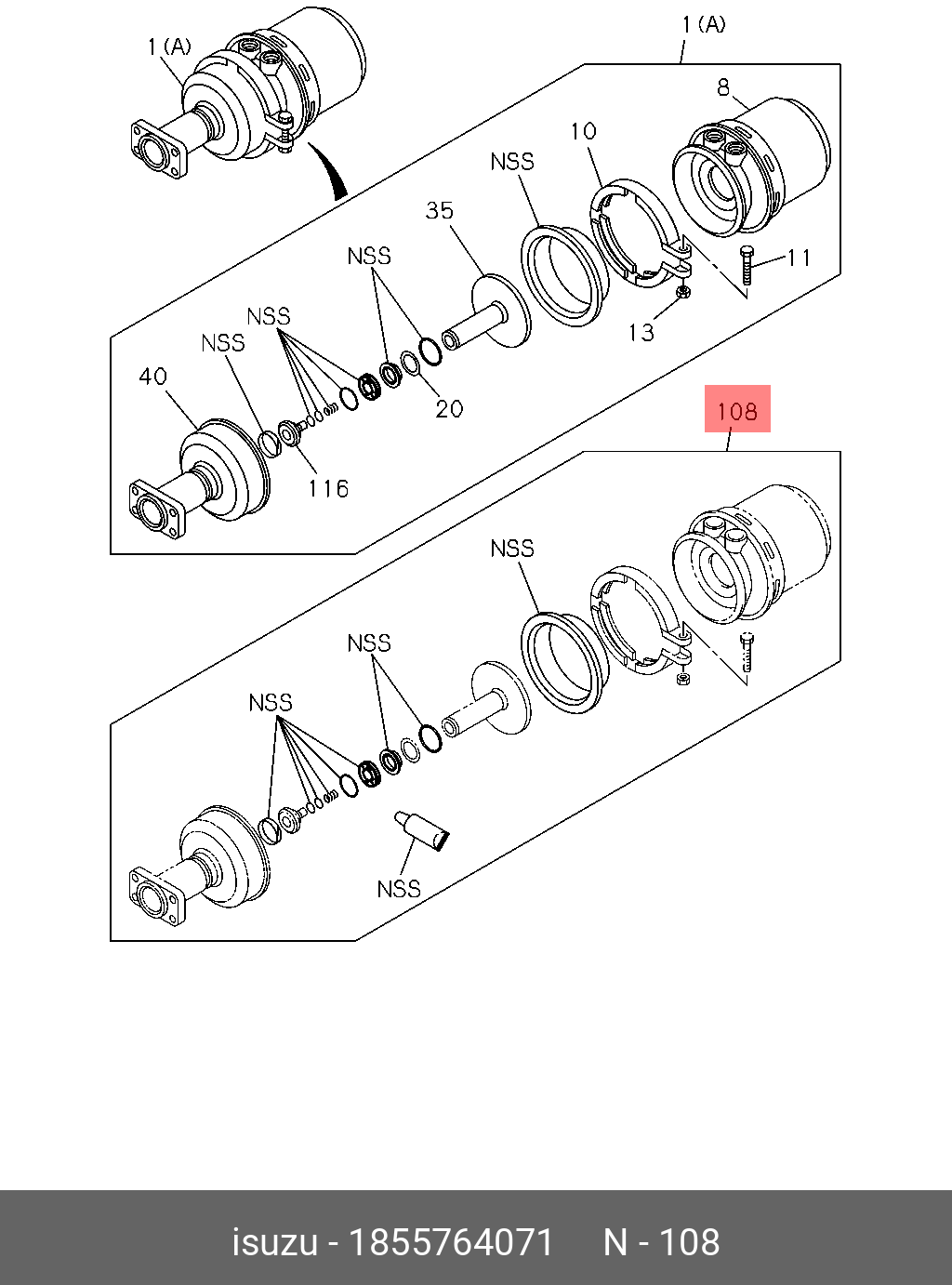 Ремкомплект тормозной камеры 1-85576-407-1/0 F-серия isuzu orig - Isuzu 1855764071