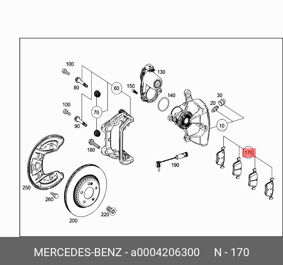 Колодки тормозные дисковые | зад | - Mercedes A0004206300