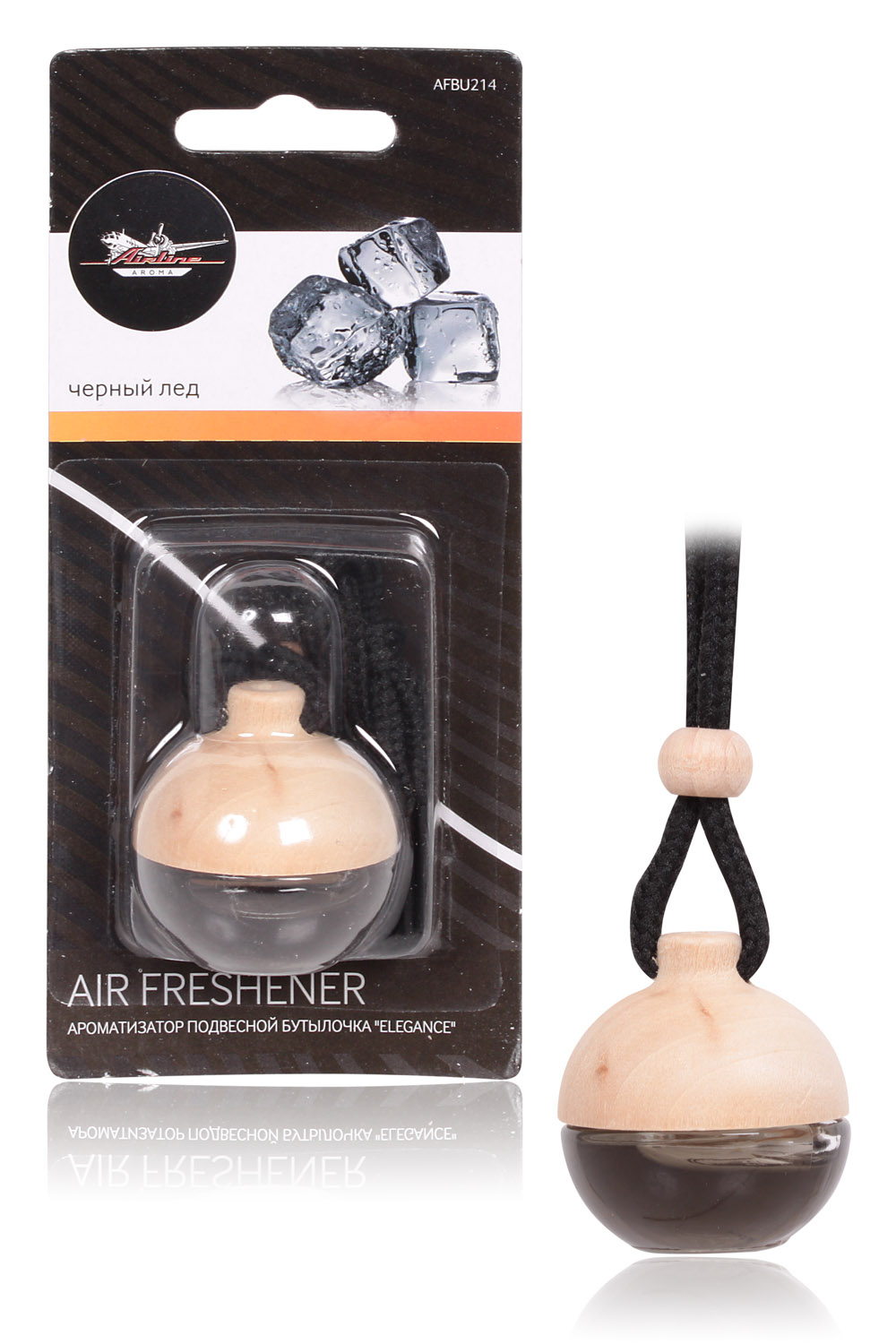 Ароматизатор подвесной бутылочка Elegance черный лед - AIRLINE AFBU214