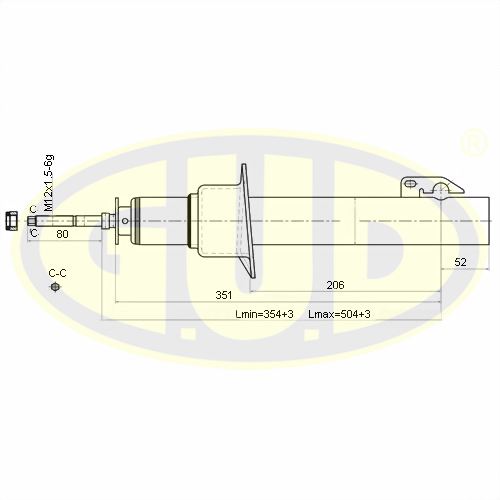 Амортизатор перед газ | перед | - GUD GSA341603
