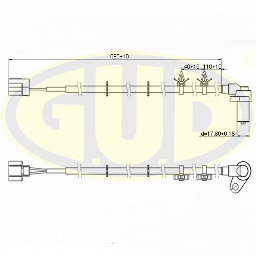 Датчик ABS задн прав - GUD GABS02603