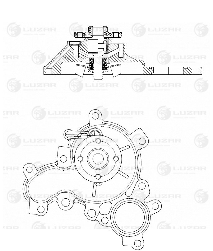 Насос водяной для а/м Toyota Land Cruiser 200 (07-) 4.6i V8 [1ur-fe] - Luzar LWP 1946