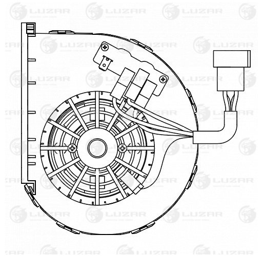 Э/вентилятор отоп. для а/м маз-103 (24в) - Luzar LFh 1203