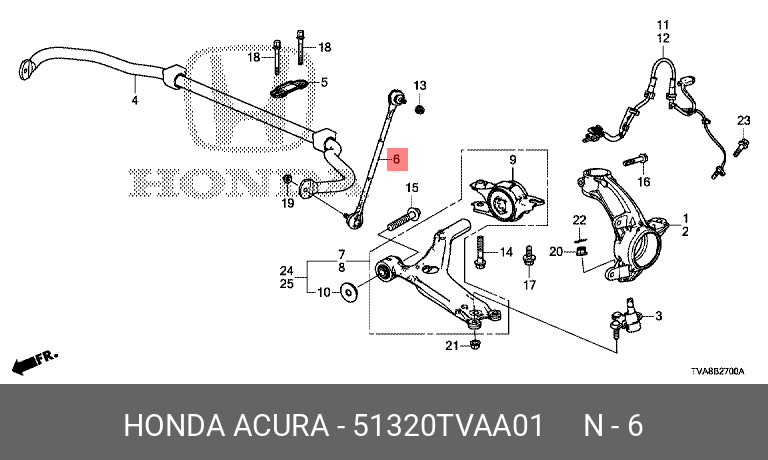 Стойка стабилизатора перед Honda Accord/Civic x 16 | перед лев | - Honda 51320-TVA-A01