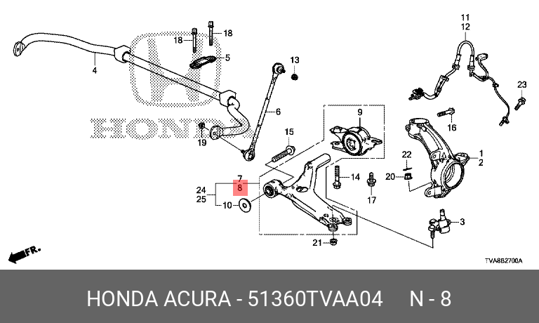 Рычаг подвески колеса - Honda 51360-TVA-A04
