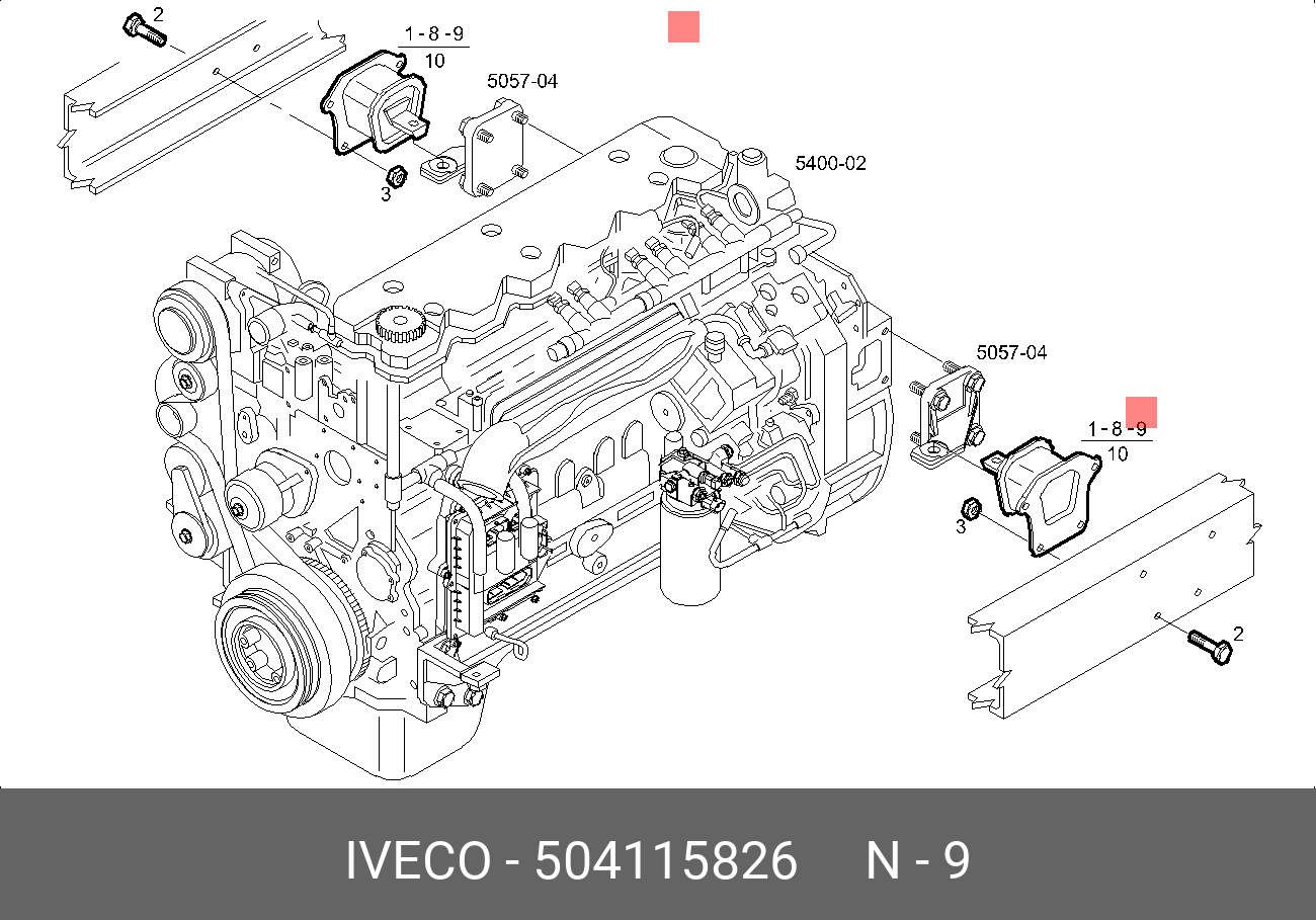 Подушка двигателя задняя eurocargo - Iveco 504115826