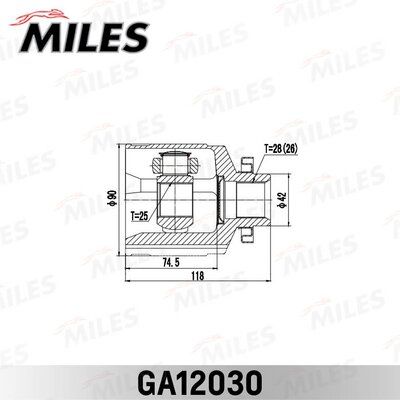 Шрус KIA optima/magentis 09 (2009-) [gen] внутр. правый - Miles GA12030