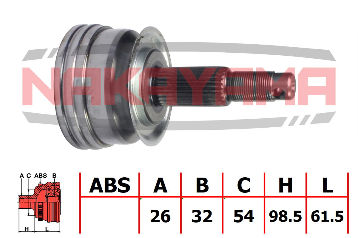 Шрус внешн. к-кт dodge caravan II 95-01 (26x32x160x54) - Nakayama NJ1017NY