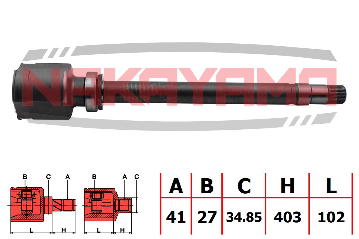 Шрус внутр. к-кт правый citroen jumper, fiat ducato, peugeot boxer 2.2 - Nakayama NJ7016NY