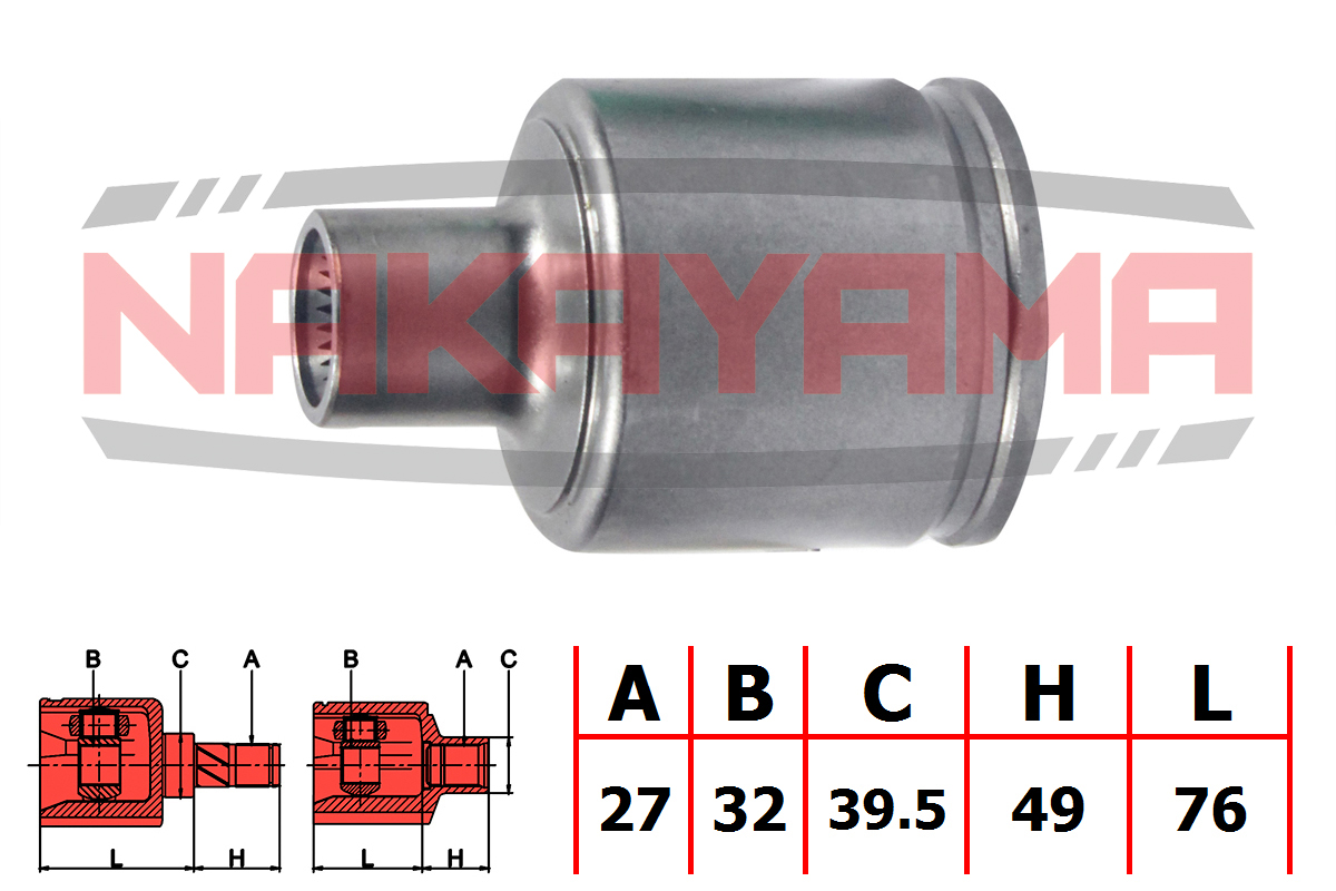 Шрус внутр. к-кт chrysler concord 93-01, 300m 99-0 - Nakayama NJ7095NY