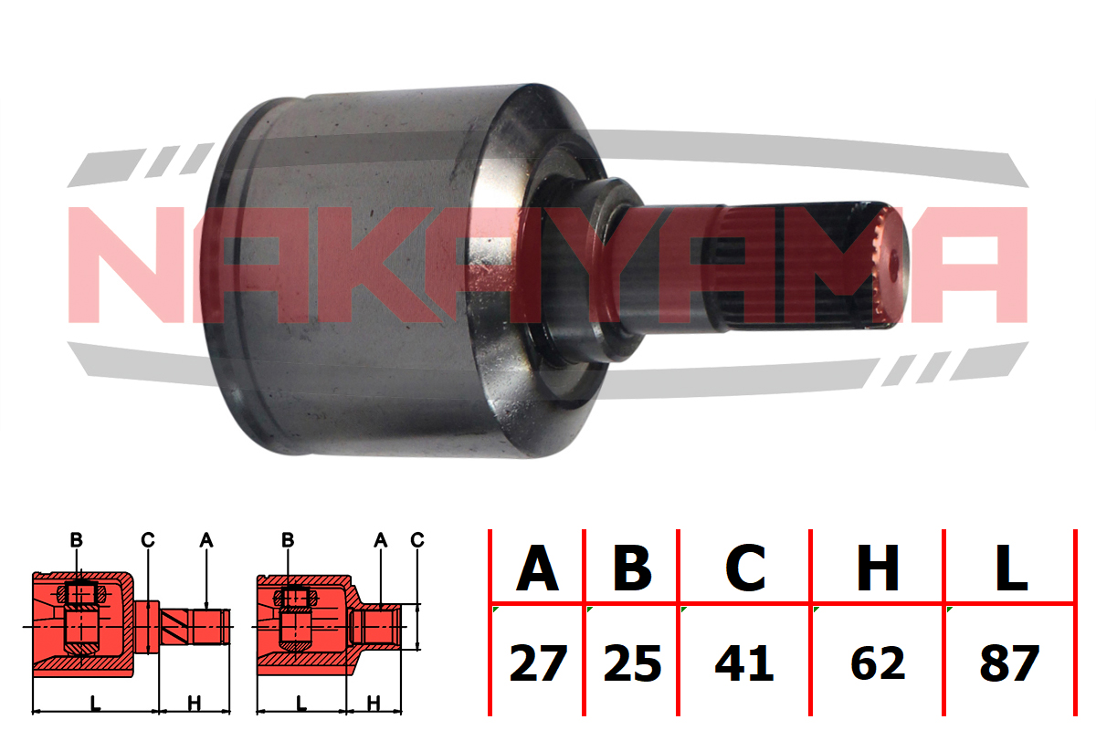 Шрус внутр-й к-кт левый hyundai tucson 04-10 (27x25x149x41) - Nakayama NJ7130NY
