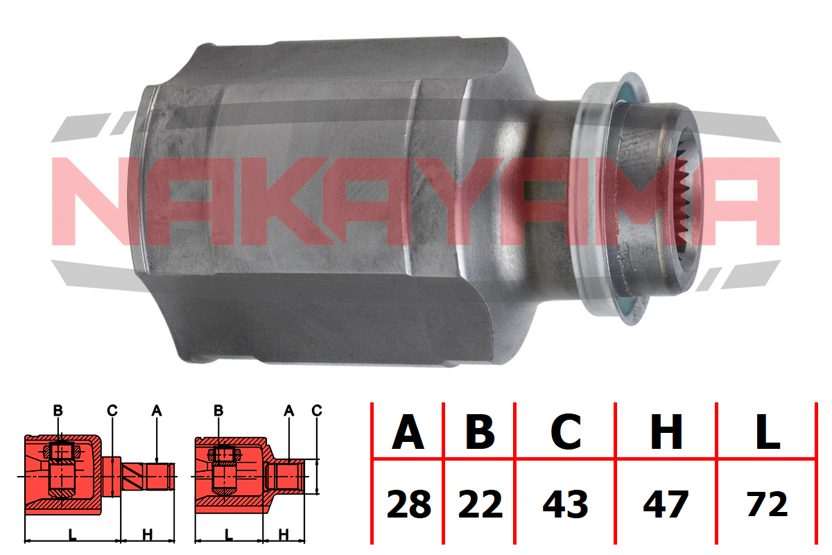 Шрус внутр-й к-кт правый mazda 323 BA 94-98, xedos-6 CA 92- - Nakayama NJ7143NY