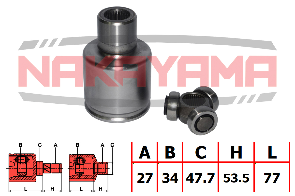 Шрус внутр. к-кт ssangyong rexton II 06- (27x34x130.5x47.7) - Nakayama NJ7174NY