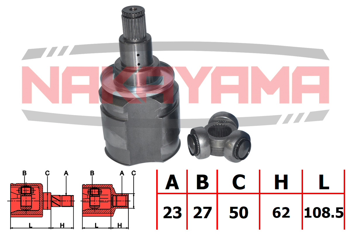 Шрус внутр. к-кт левый lexus rx300/330/350 mcu35/gsu35 4WD 03-08, toyo - Nakayama NJ7189NY