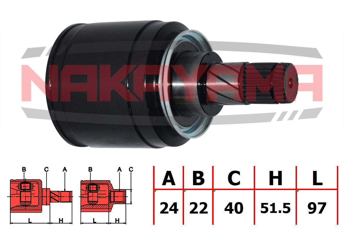 Шрус внутр. к-кт nissan almera N16 (ukp) 00-06 (24x22x148.5x40) - Nakayama NJ7264NY