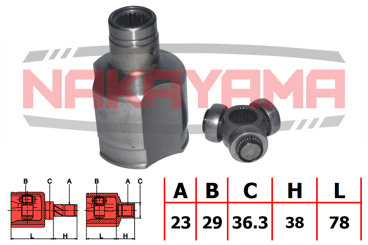 Шрус внутр. к-кт mitsubishi carisma (da) 95-03 (29x36.3x23) - Nakayama NJ7269NY