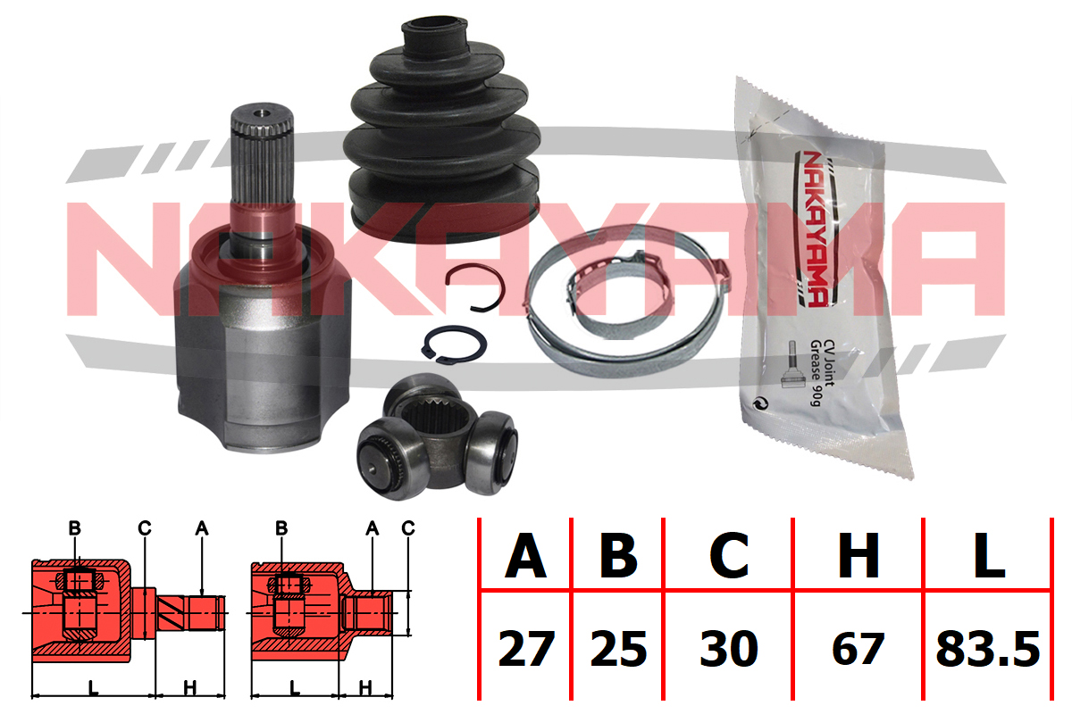 Шрус внутр. к-кт левый hyundai I40 (df) 11-15/15-, sonata  i45/yf 10-1 - Nakayama NJ7456NY