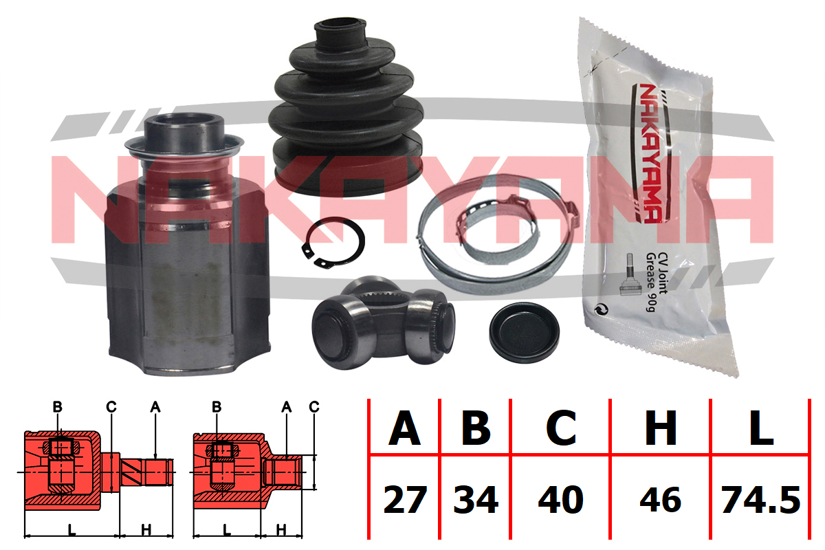 Шрус внутр. к-кт honda accord CL 02-08 (27x34x120.5x40) - Nakayama NJ7756NY