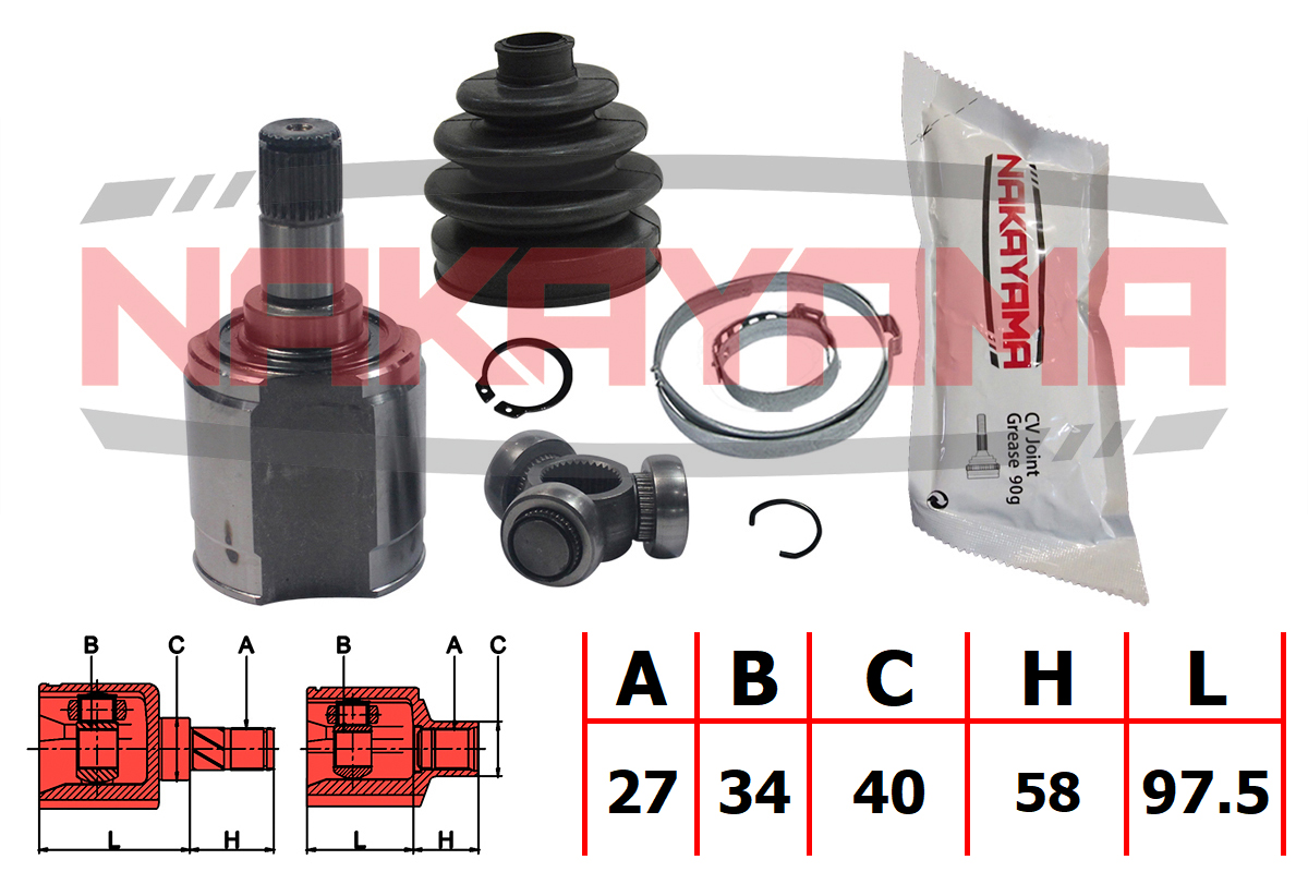 Шрус внутр. к-кт honda accord CL 02-08 (27x34x155.5x40) - Nakayama NJ7757NY