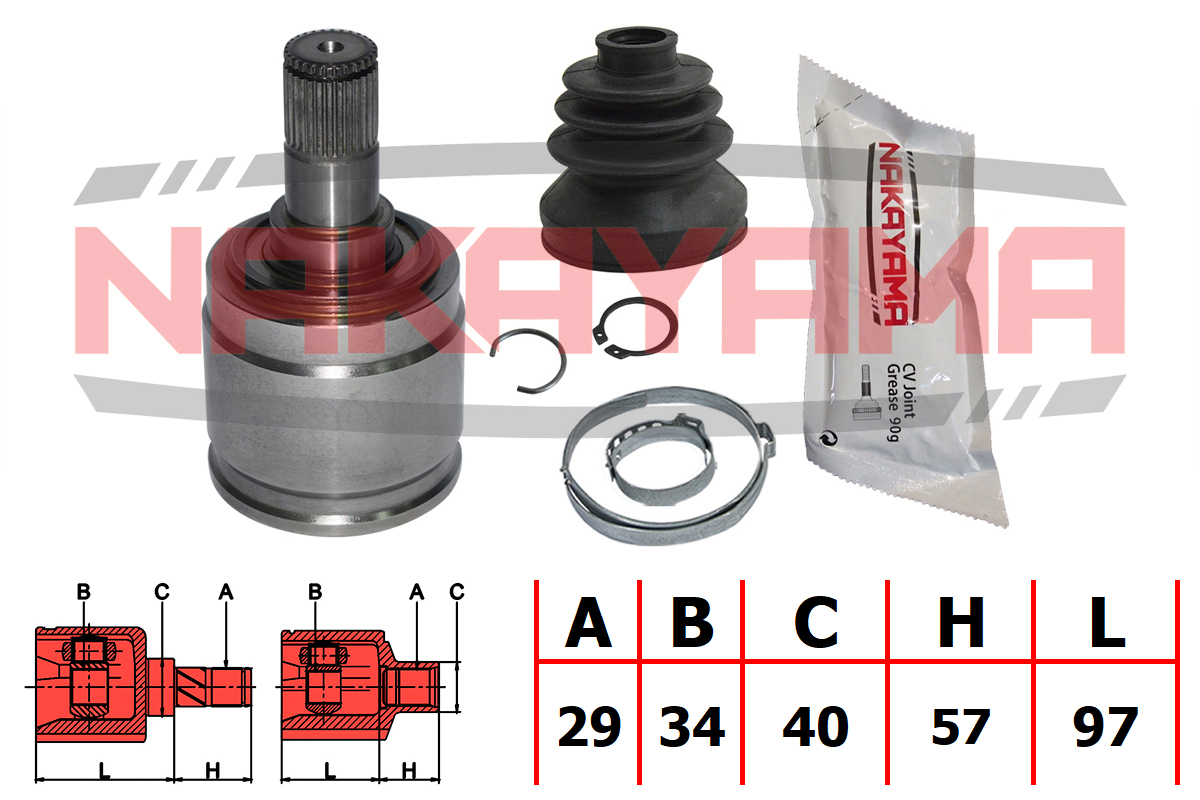 Шрус внутр. к-кт honda accord CU 08-12, wagon/tourer CM 02-08, cr-v RE - Nakayama NJ7767NY