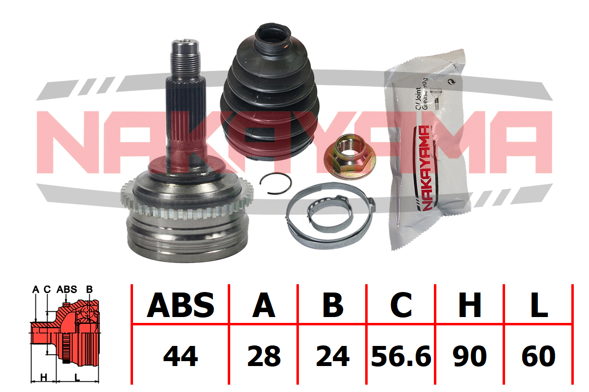 Шрус внешн. к-кт mazda xedos 9 93-, ford escape 01-04 (28x24x150x56.6 - Nakayama NJ780NY