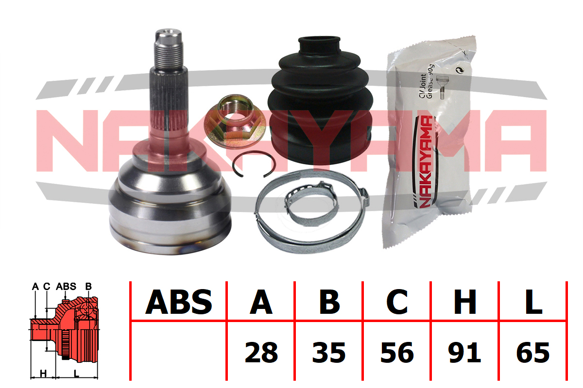 Шрус внешн. к-кт mazda MPV lw3w 03-06 (28x35x156x56) Nakayama NJ784NY