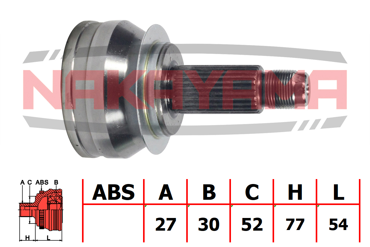 Шрус внешн. к-кт subaru forester S12 07-12, legacy B13 03-09 (27x30x13 - Nakayama NJ809NY