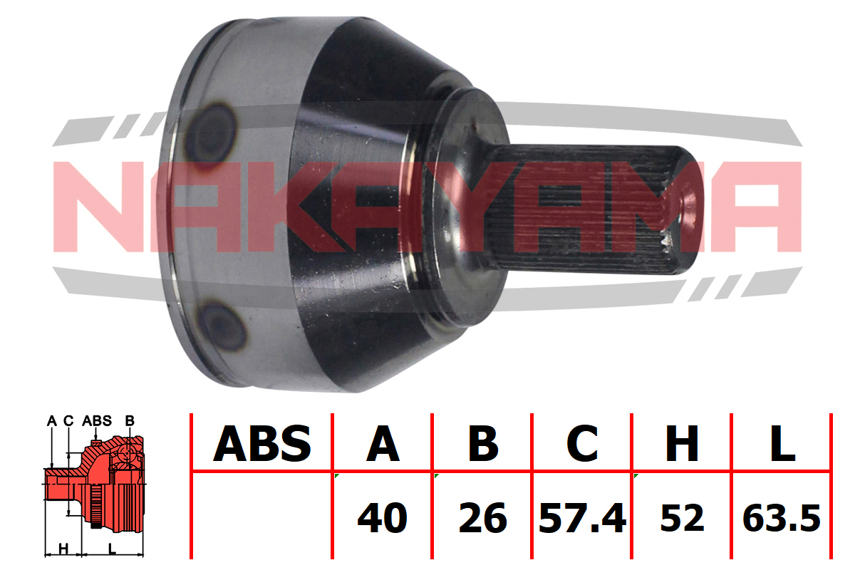 Шрус внешн. к-кт ford mondeo CA2 07- (40x26x115.5x57.4) - Nakayama NJ829NY