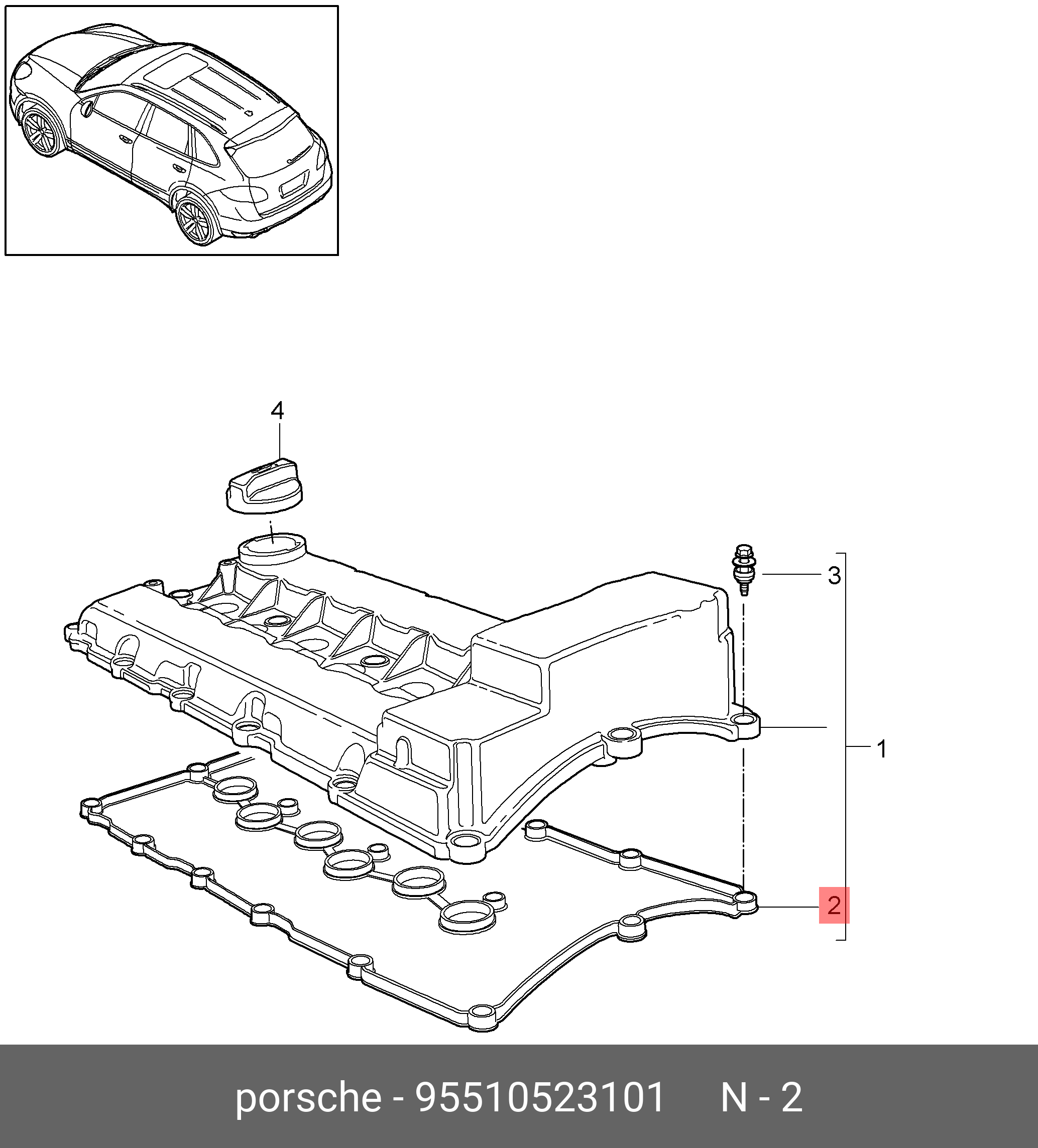 Уплотнитель - Porsche 95510523101