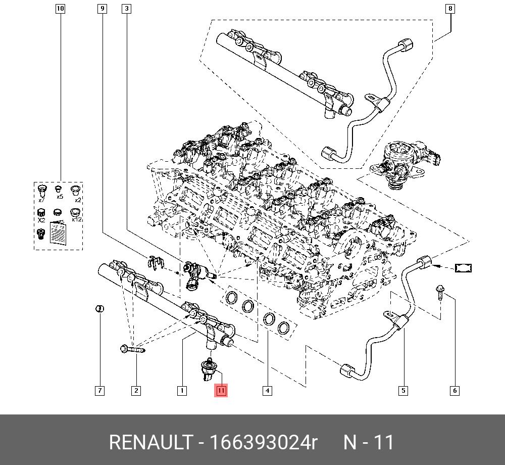 Датчик давления топлива Renault 1.2 12 (без упаковки) - Renault 166393024R