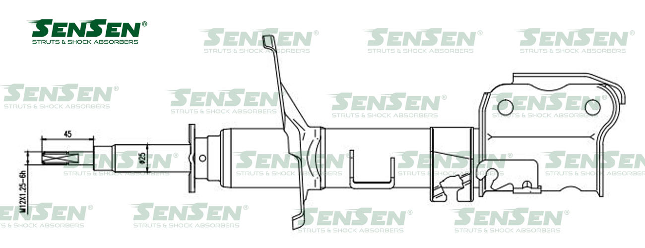 Амортизатор ПЕР прав nissan pathfinder (r50) 3.3-3. - SENSEN 42141184