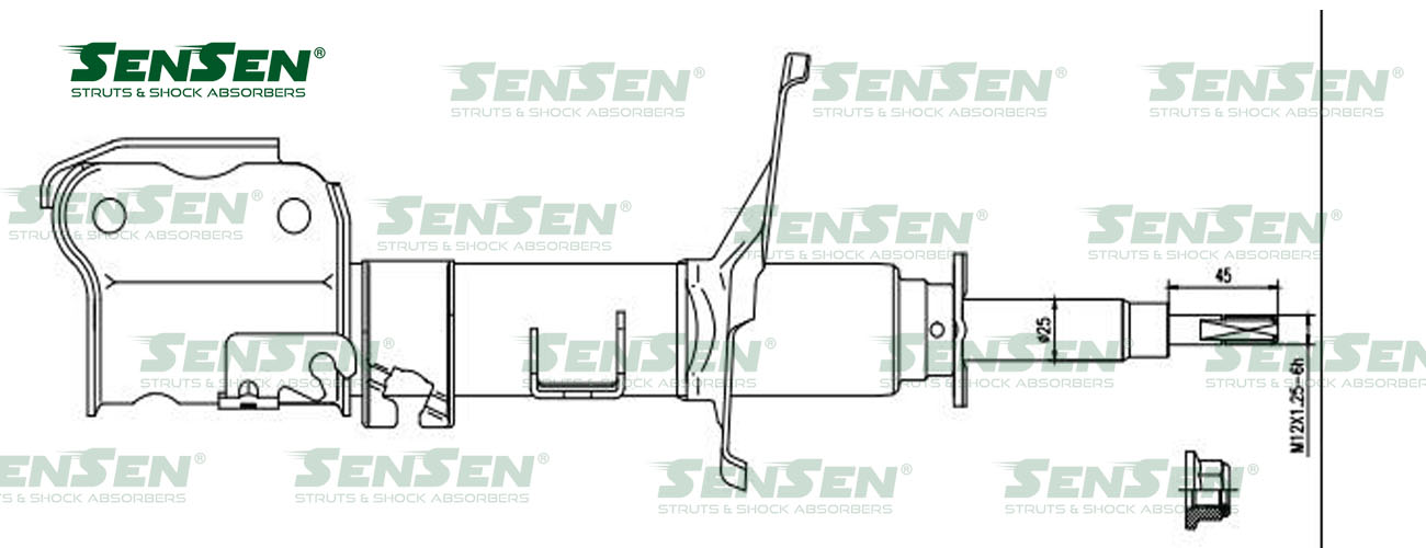 Амортизатор ПЕР ЛЕВ nissan pathfinder (r50) 3.3-3.3 - SENSEN 42141185