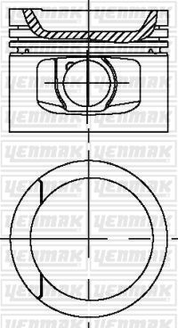 Поршень ДВС с кольцами VW T4 2.0/2.5 aac/aaf =81 1.75x2x3 std 91 - YENMAK 3104328000