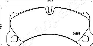 Колодки тормозные дисковые | перед | - Japanparts PA-0948AF