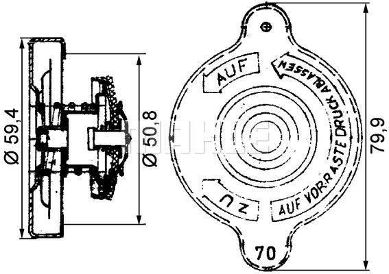 Крышка радиатора - Mahle CRB 15 000P