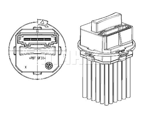 Регулятор и резистор вентилятора кондиционера - Mahle ABR 21 000P