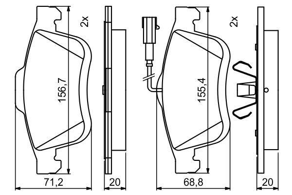 Комплект колодок для дисковых тормозов Bosch 986494795