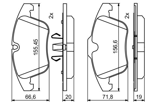 комплект колодок для дисковых тормозов - Bosch 986494830