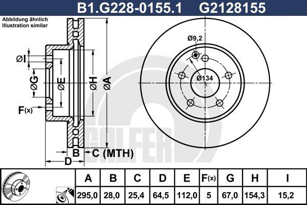 Диск тормозной - GALFER B1G22801551