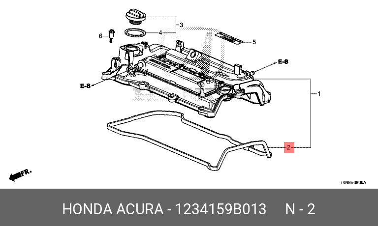 Прокладка клапанной крышки - Honda 12341-59B-013