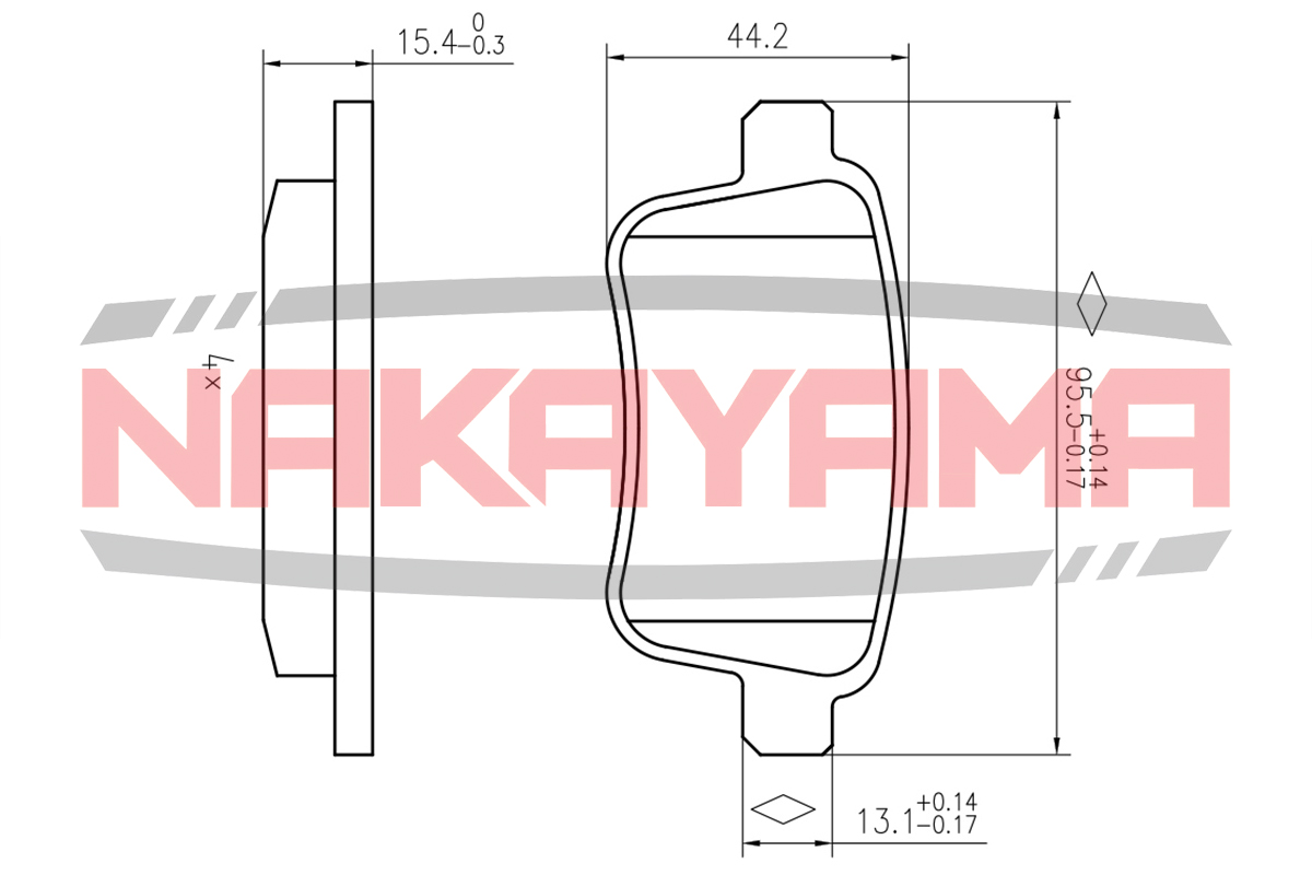 Колодки тормозные дисковые задние renault kangoo 1.5 dCi/ 1.6/ 1.6 16v/ 1.6 16V Hi-Flex 08-, kangoo - Nakayama HP8705NY