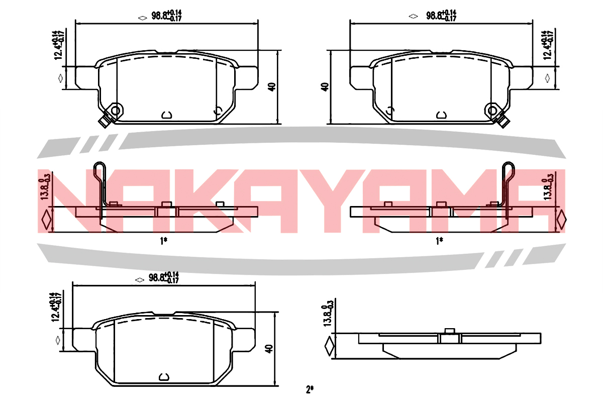 Торм.колодки задн.  suzuki swift IV 1.2/1.3ddis 10- - Nakayama HP8868NY
