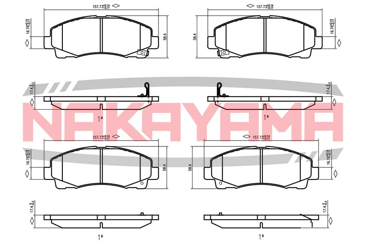 Торм.колодки передн.  acura TL 09-, honda ridqeline 06- - Nakayama HP8869NY
