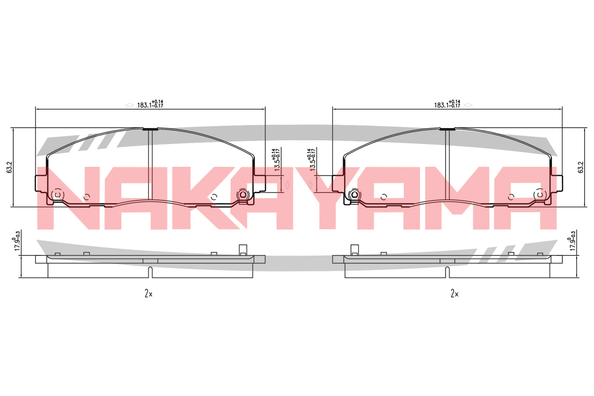 Торм.колодки передн. chrysler voyager 3.6/2.8crd 11- - Nakayama HP8874NY