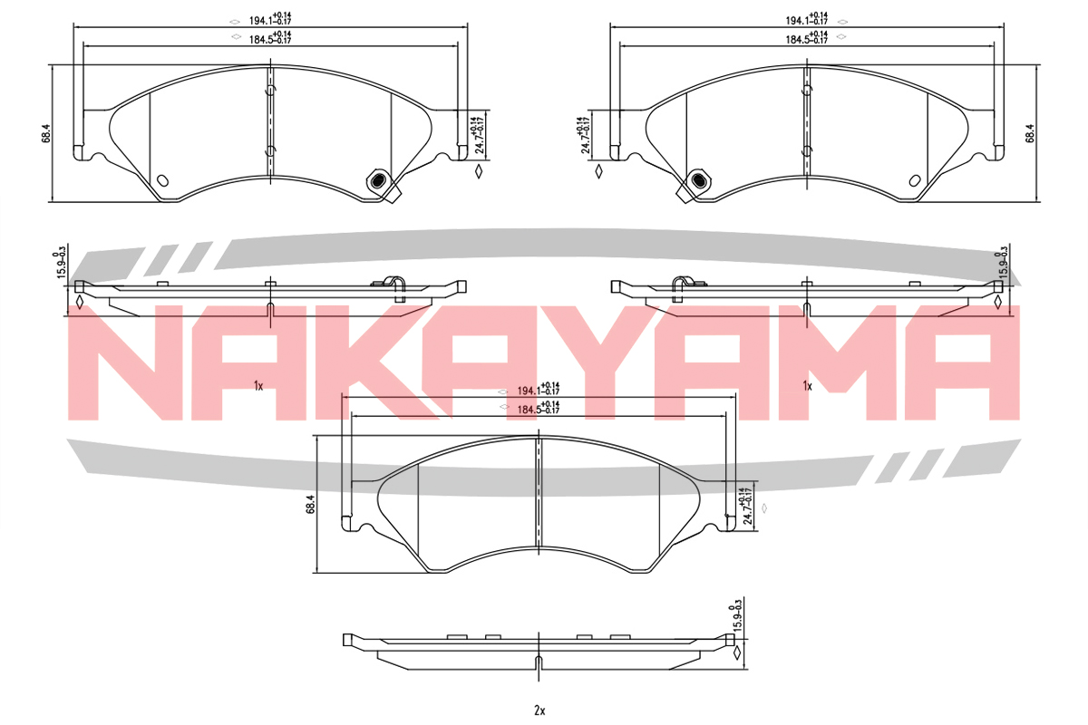 Торм.колодки передн.  ford ranger, mazda bt-50 II 2.5/2.2/3.2dtci 11- - Nakayama HP8875NY