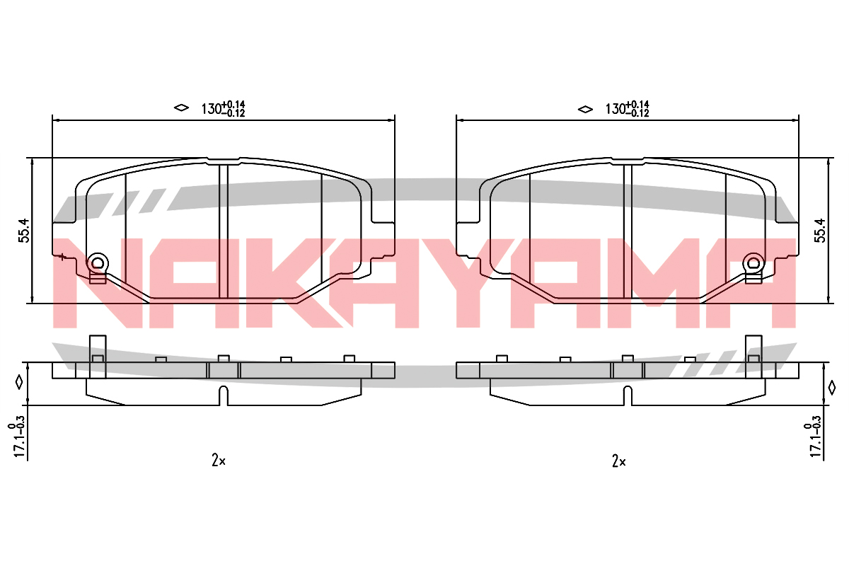 Торм.колодки задн.  chrysler grand voyager v 3.6 07-, fiat freemont 3.6 11- - Nakayama HP8880NY
