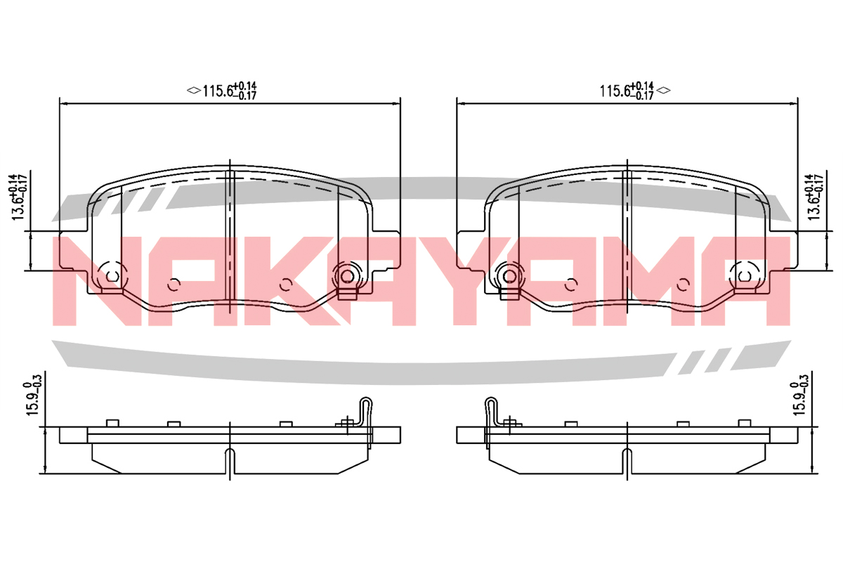 Торм.колодки задн.  jeep cherokee (kl) 11/13- - Nakayama HP8884NY