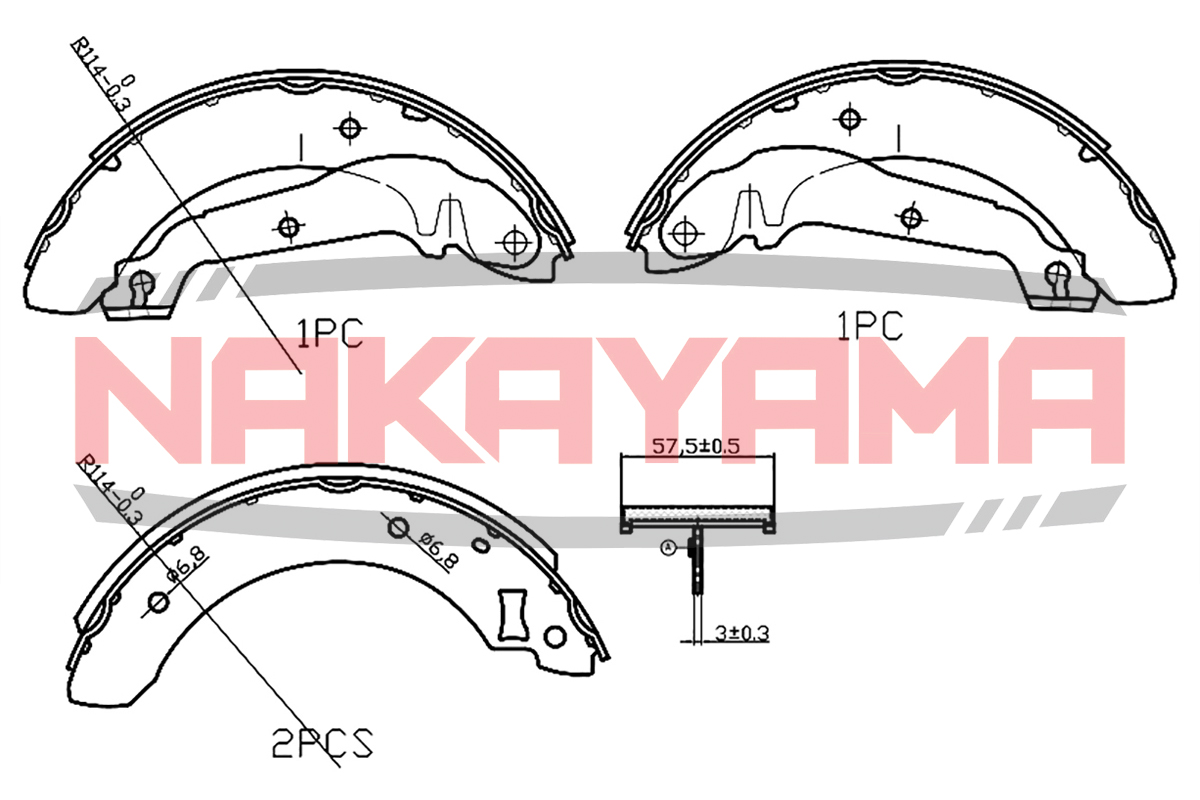 Колодки тормозные барабанные задние ford sierra 87-93 - Nakayama HS7129NY